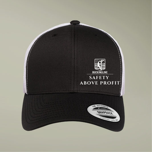 Lineman Hat - "Safety Above Profit" - Back View - BuckingLine Collection - Adjustable Fit