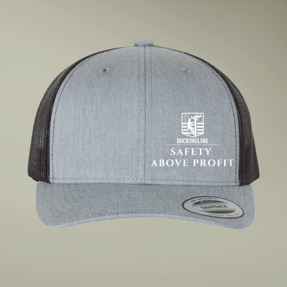 Lineman Hat - "Safety Above Profit" - Detail View - Premium Quality Hats - Adjustable Fit