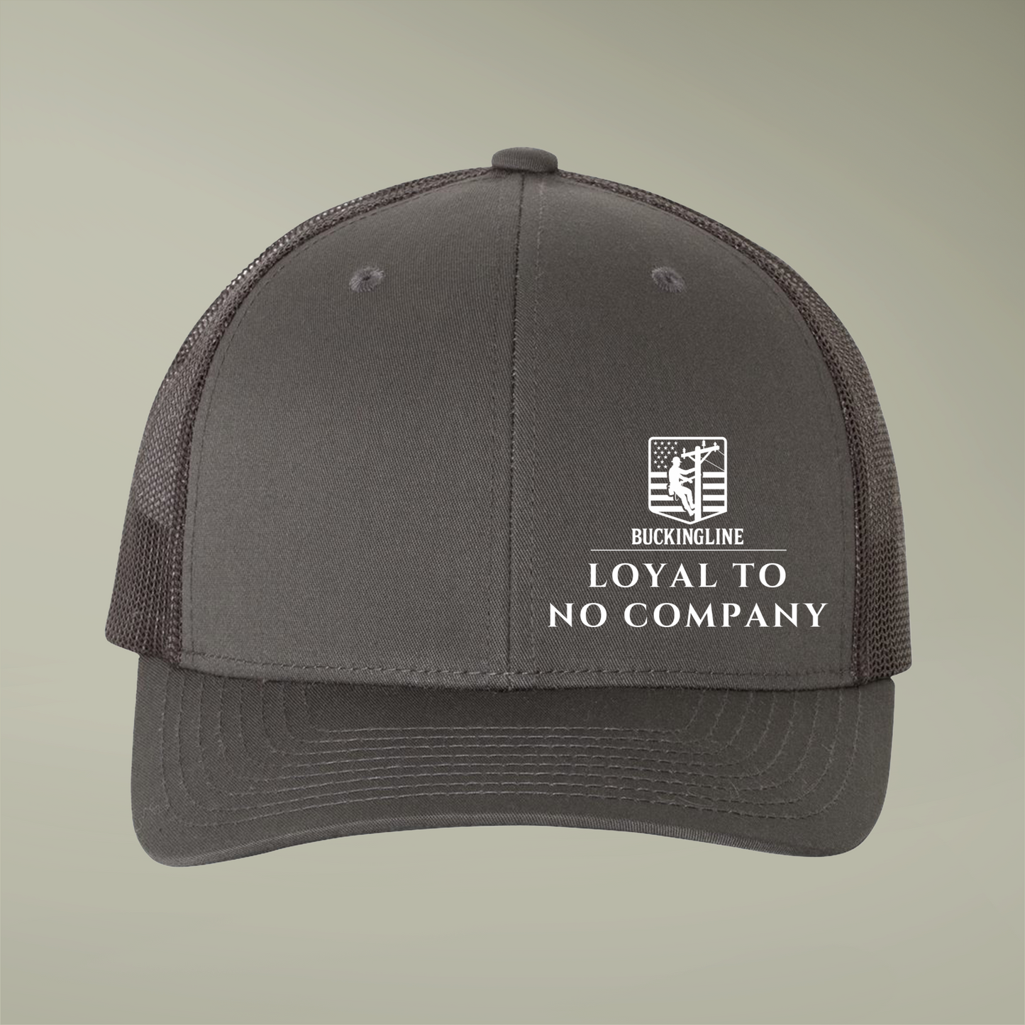 Lineman Hat - "Loyal to no company" - Side View - Premium Quality Hats - Adjustable Fit