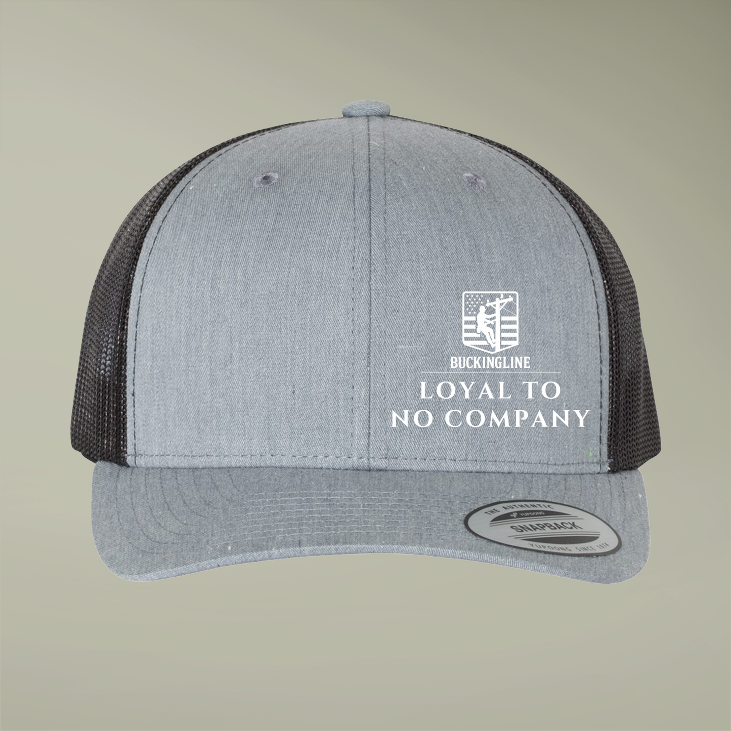 Lineman Hat - "Loyal to no company" - Detail View - Premium Quality Hats - Adjustable Fit