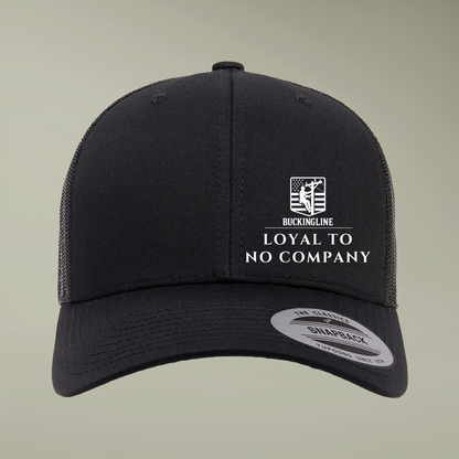 Lineman Hat - "Loyal to no company" - BuckingLine Hats - Front View - Adjustable Fit
